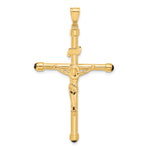14K Polished Crucifix Onyx Pendant