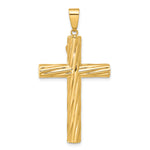 14K Polished and Textured Crucifix Pendant