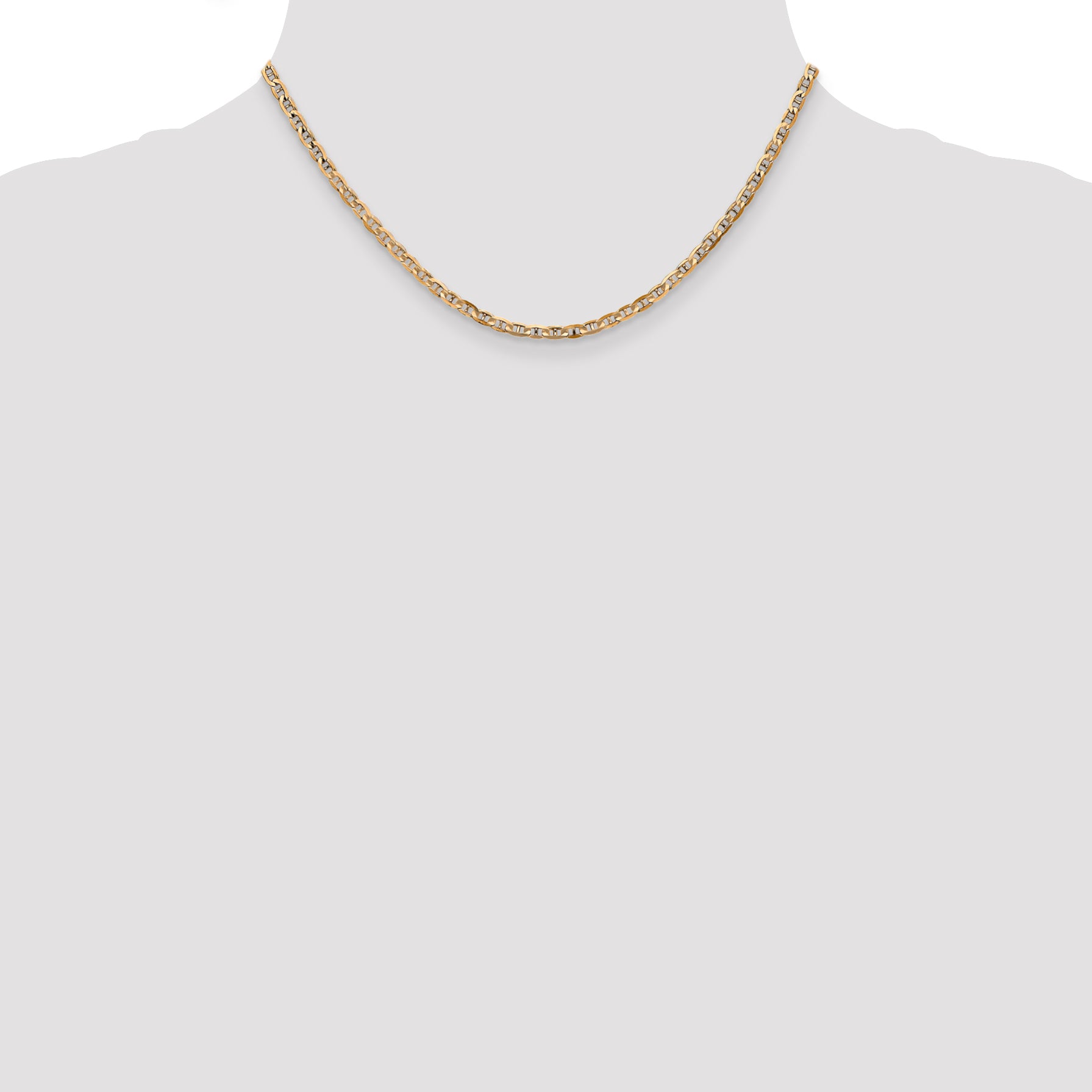 14k 3mm Concave Anchor Chain