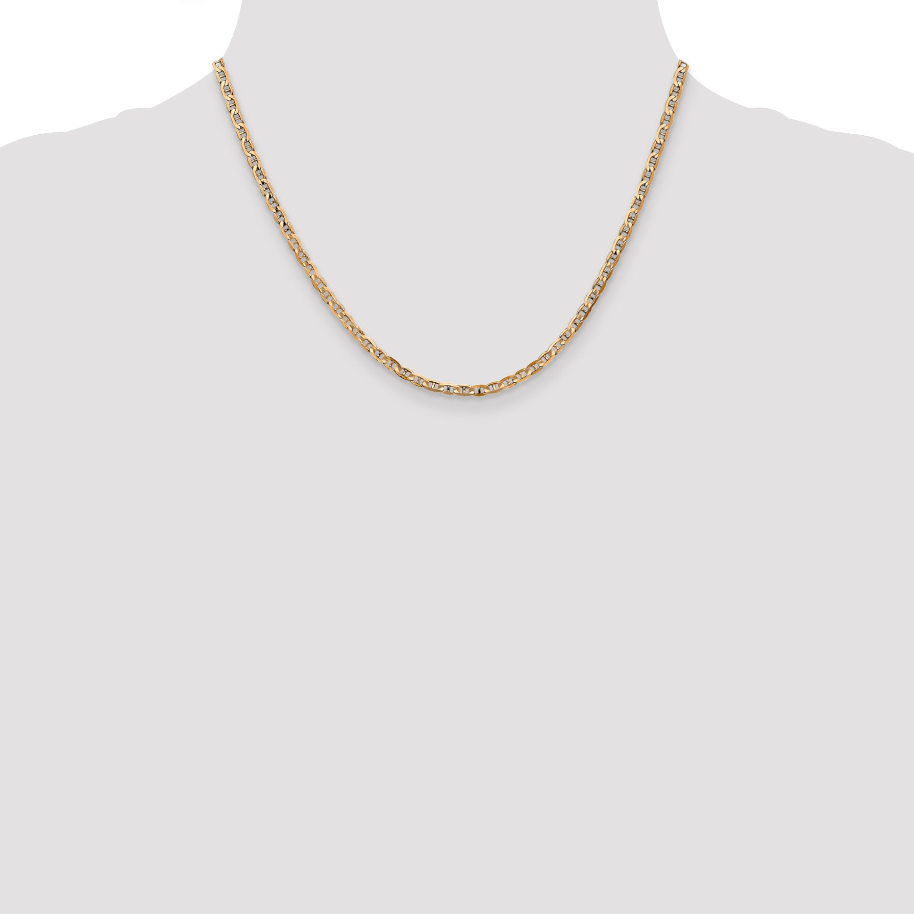 14k 3mm Concave Anchor Chain