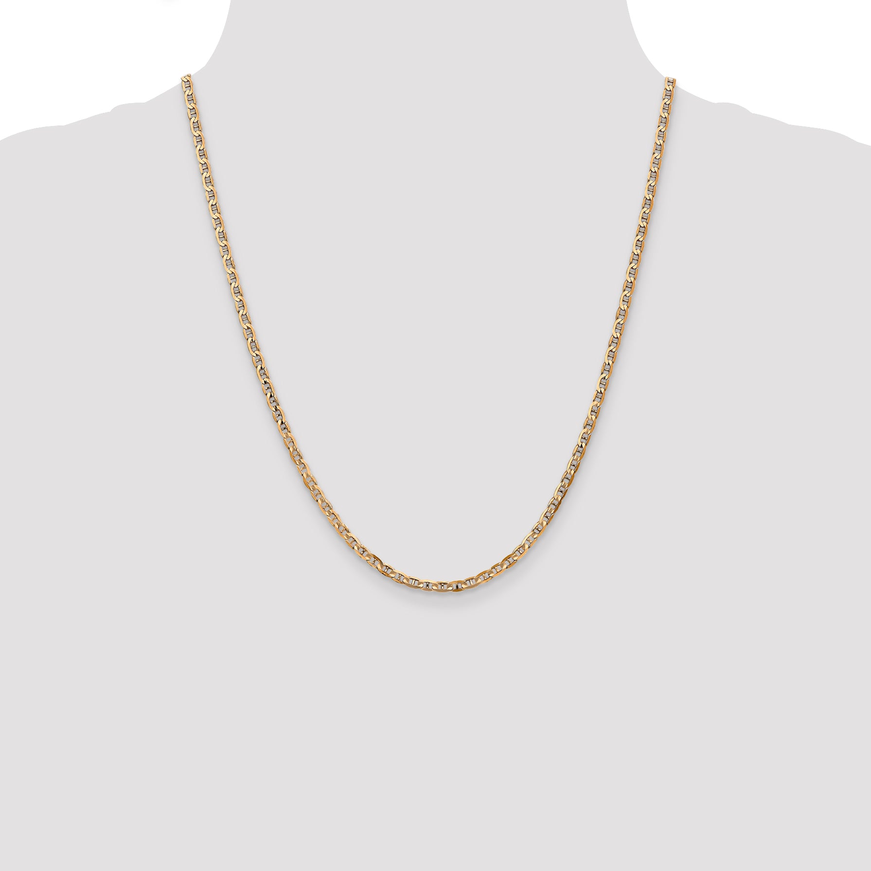 14k 3mm Concave Anchor Chain