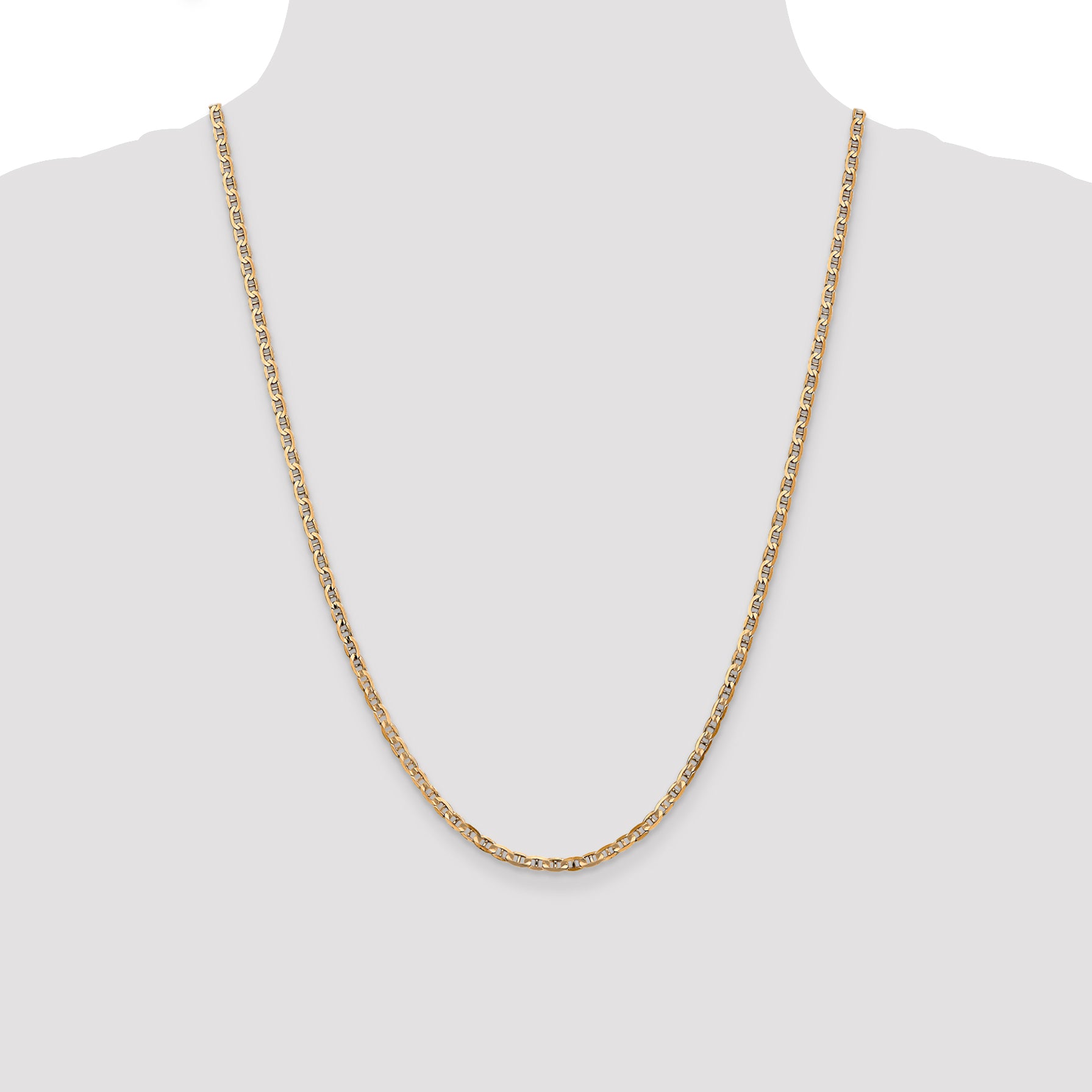 14k 3mm Concave Anchor Chain