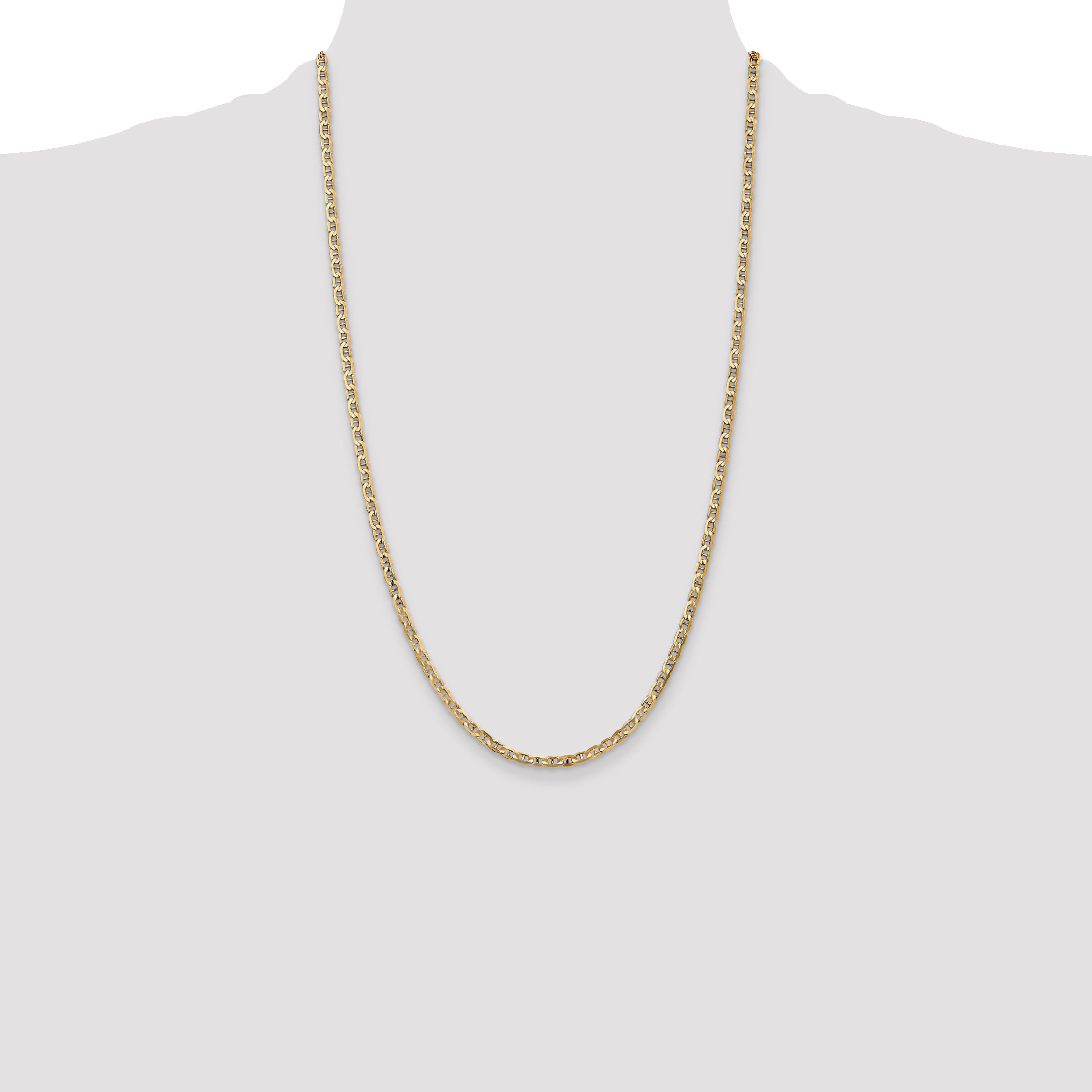 14k 3mm Concave Anchor Chain