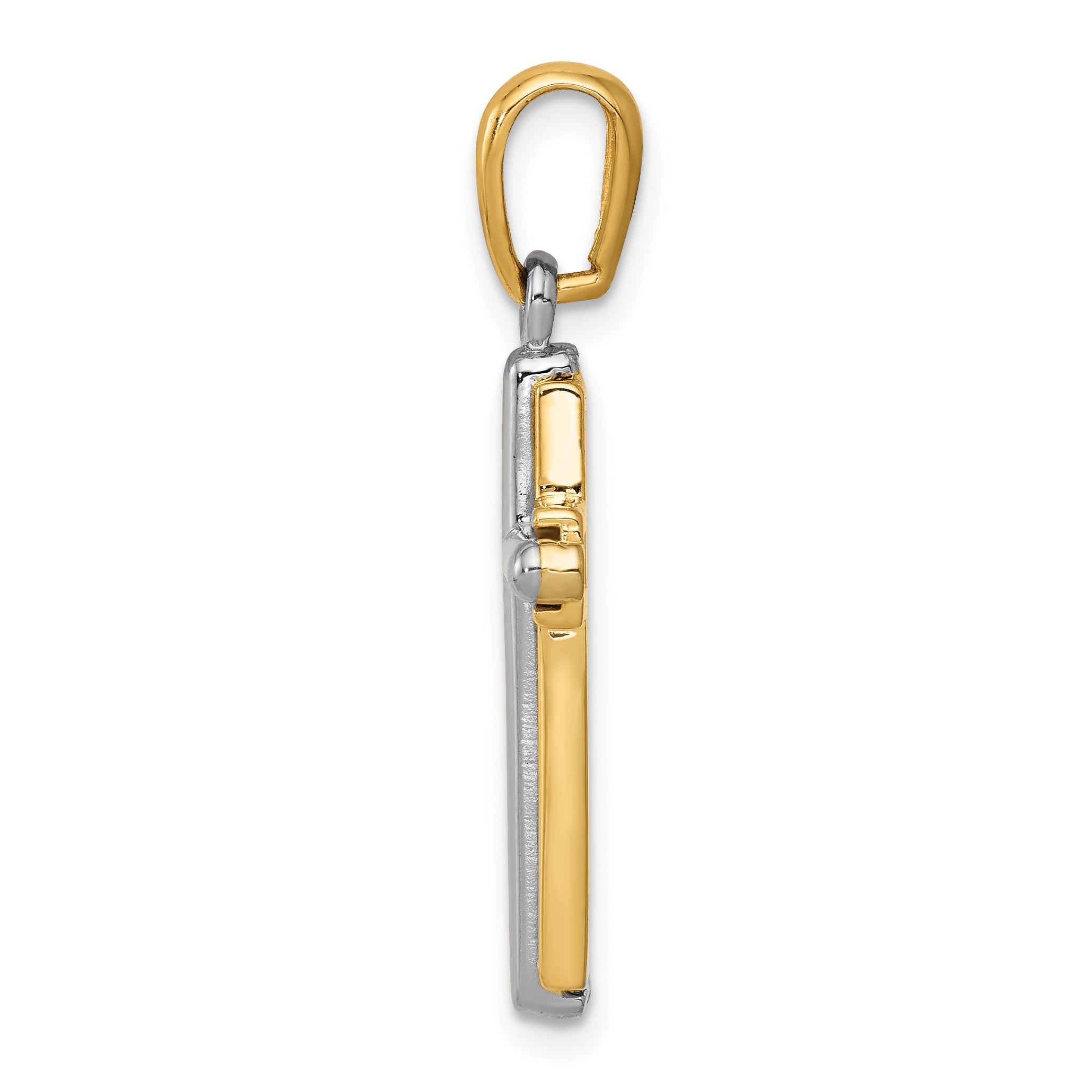14k Two-tone Cross Pendant