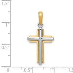 14k Two-tone Cross Pendant