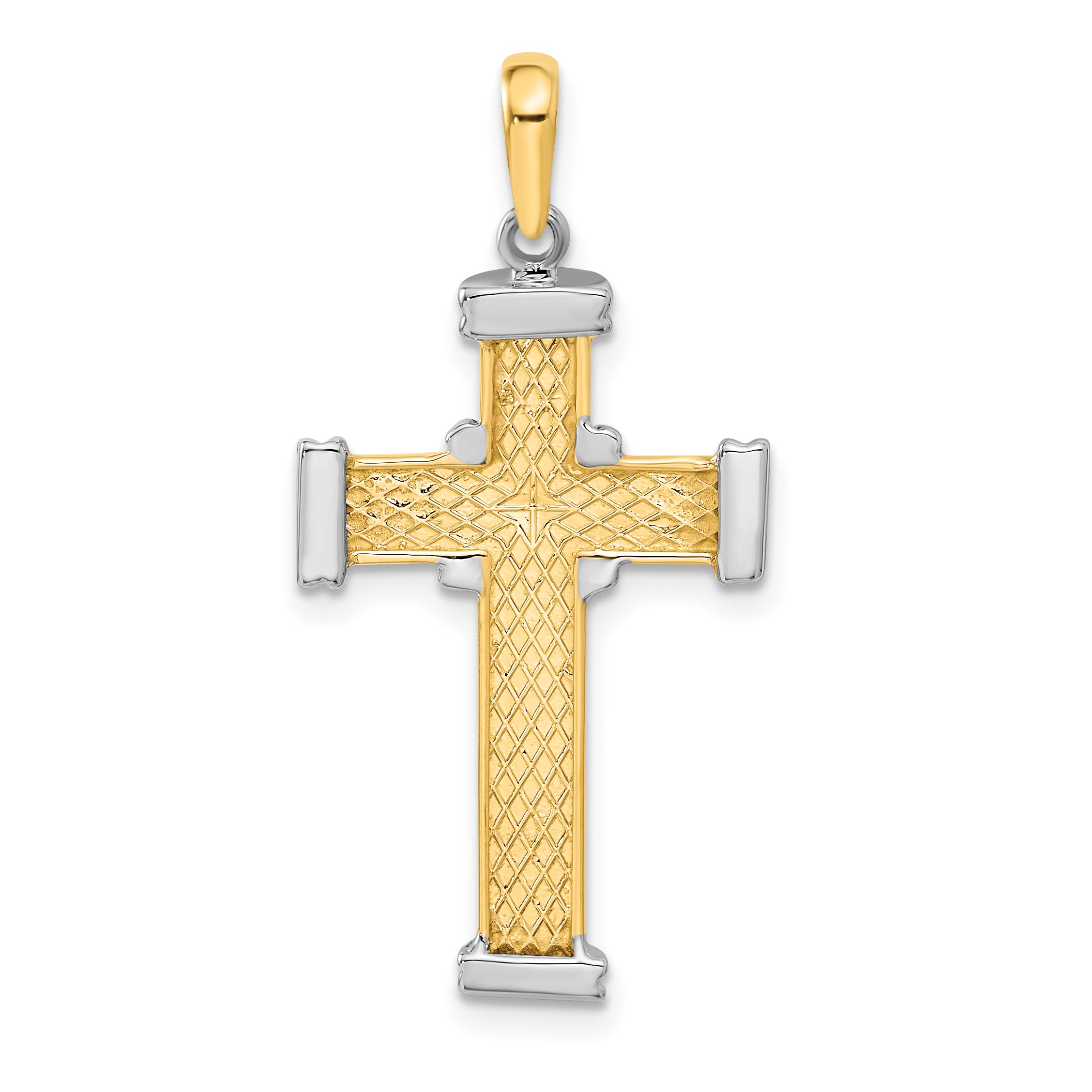 14k Two-tone Latin Cross Pendant