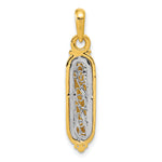 14K w/ White Rhodium Mezuzah W/Shin Charm