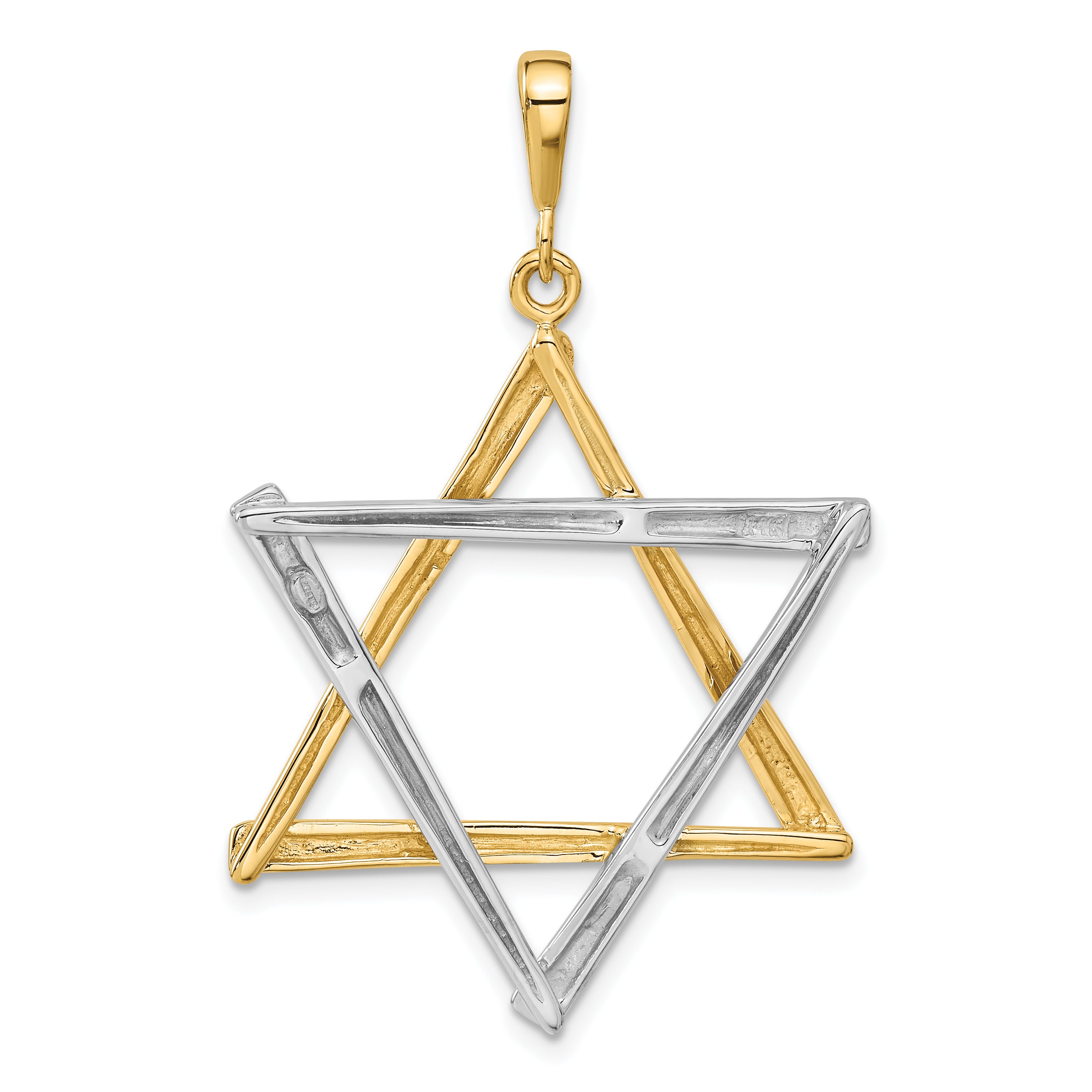 14k Two-tone Star Of David Pendant