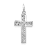 14k White Gold Cross Charm