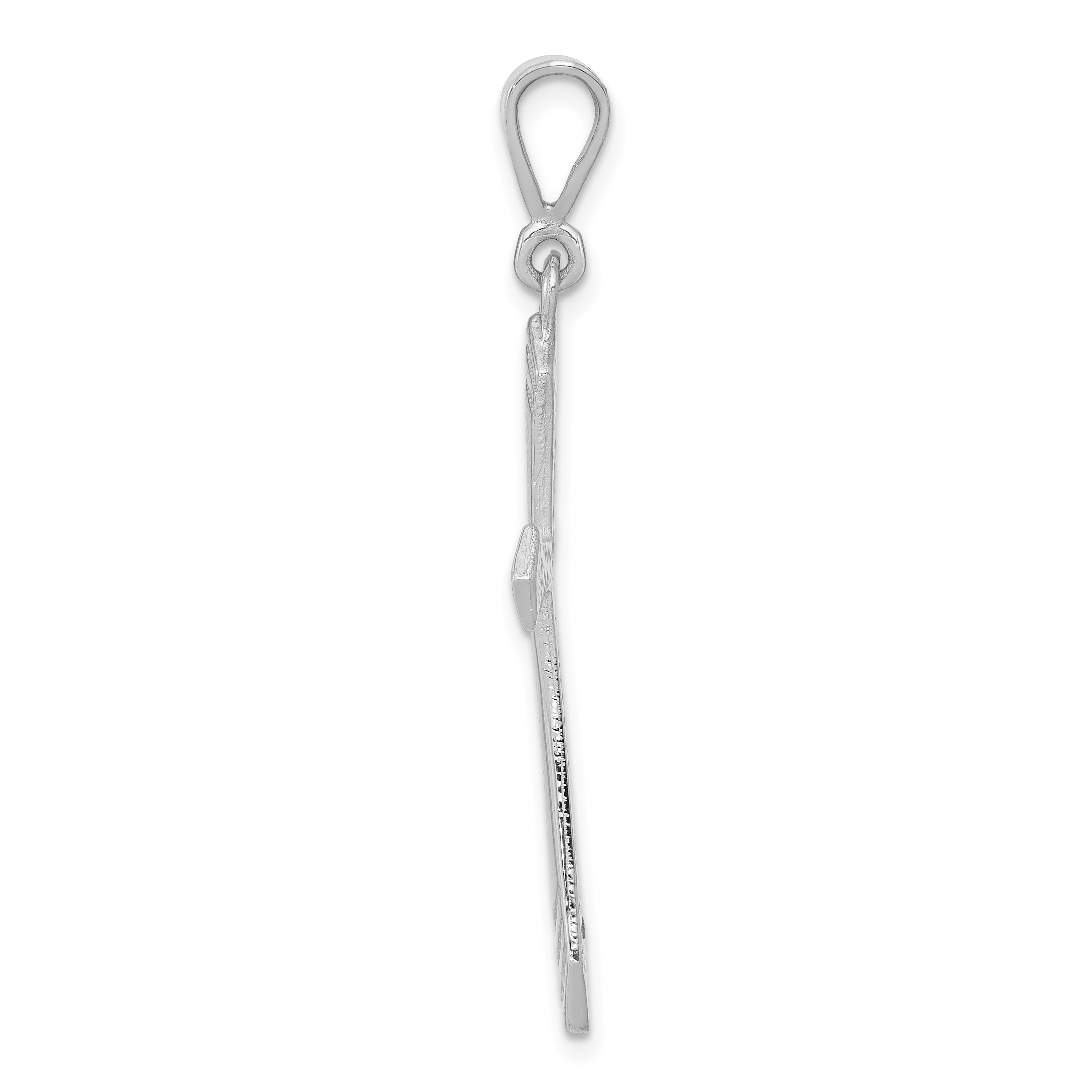 14k White Gold Passion Cross Pendant