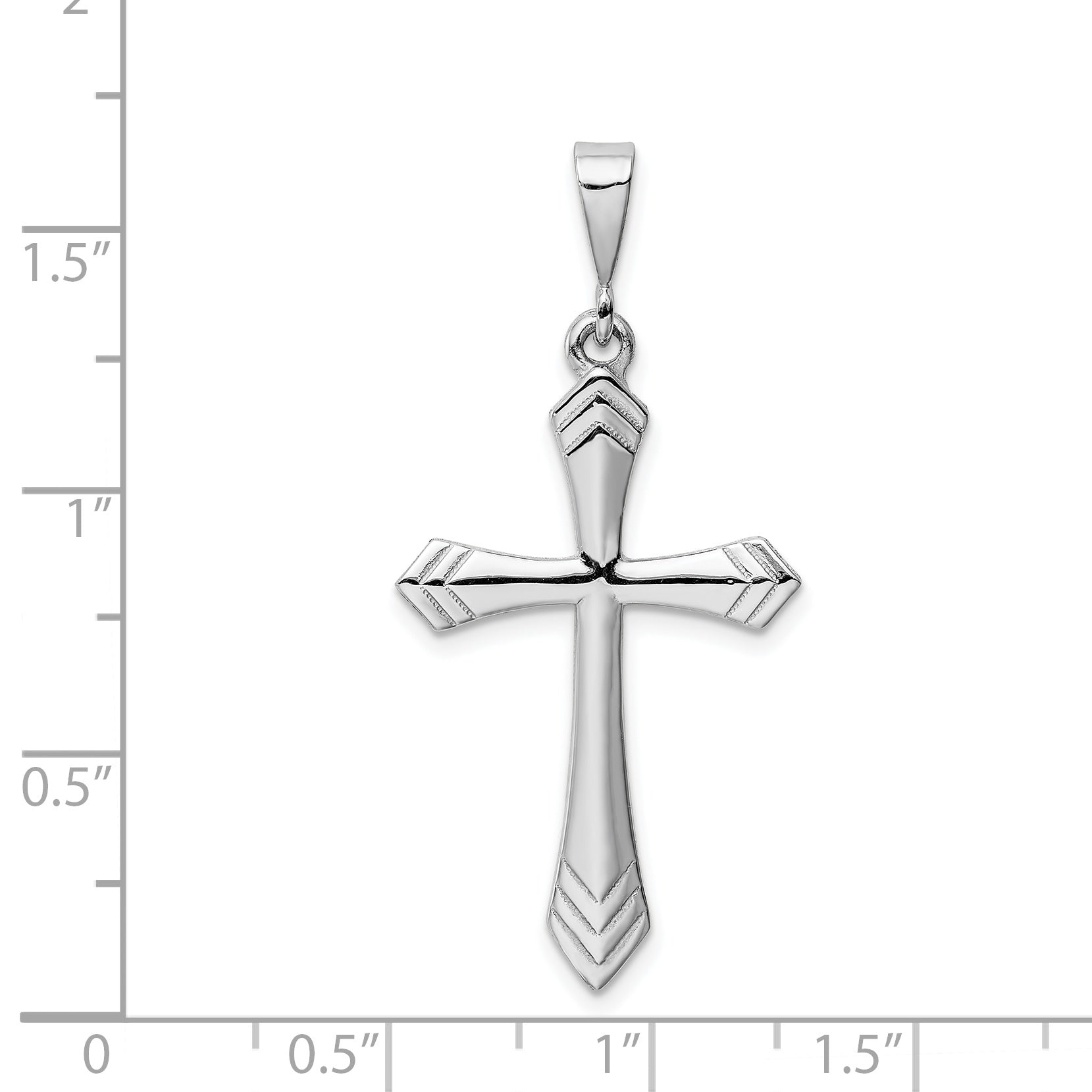 14k White Gold Passion Cross Pendant