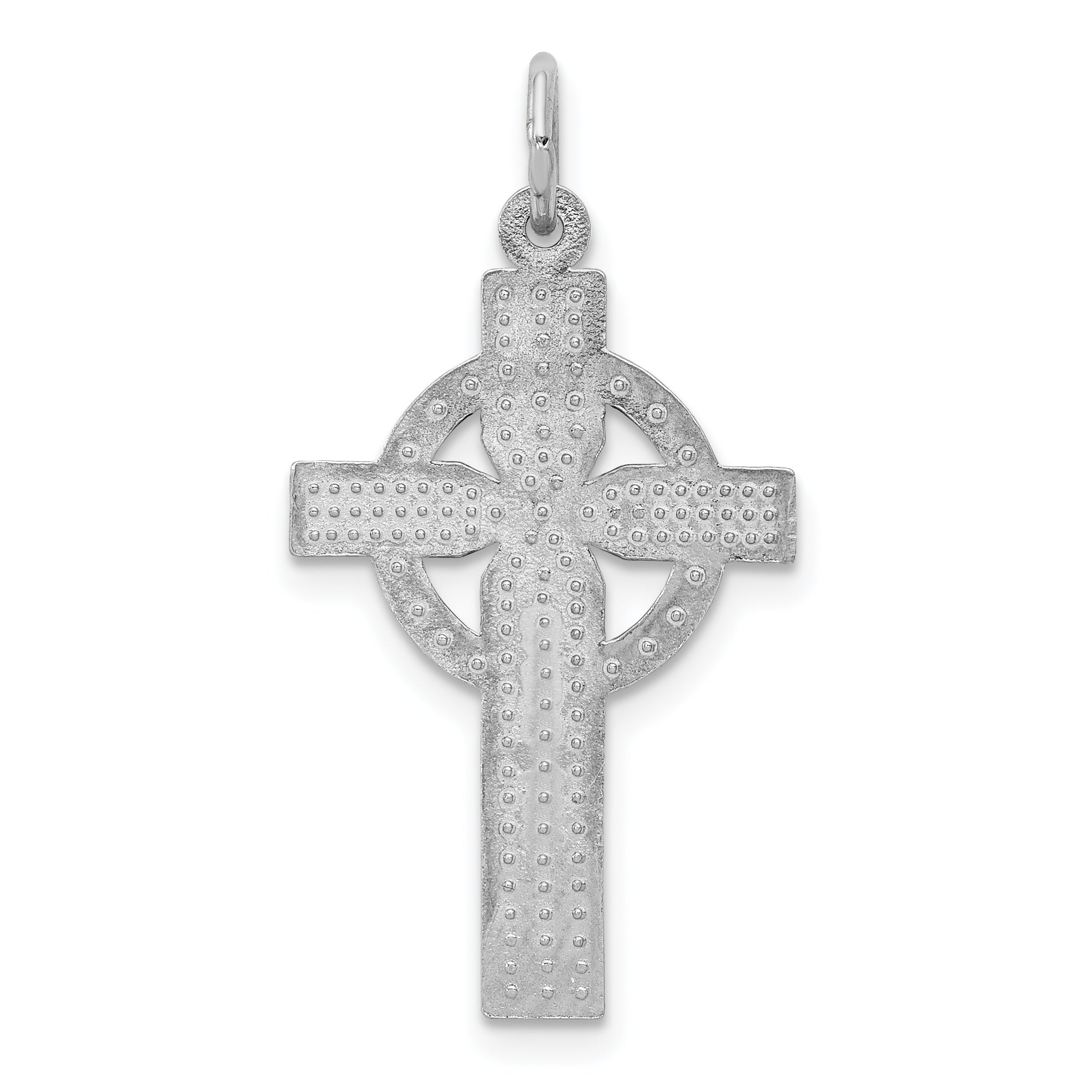 14k White Gold Celtic Cross Charm