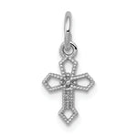 14k White Gold Passion Cross Charm