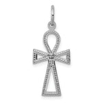 14k White Gold Ankh Cross Charm