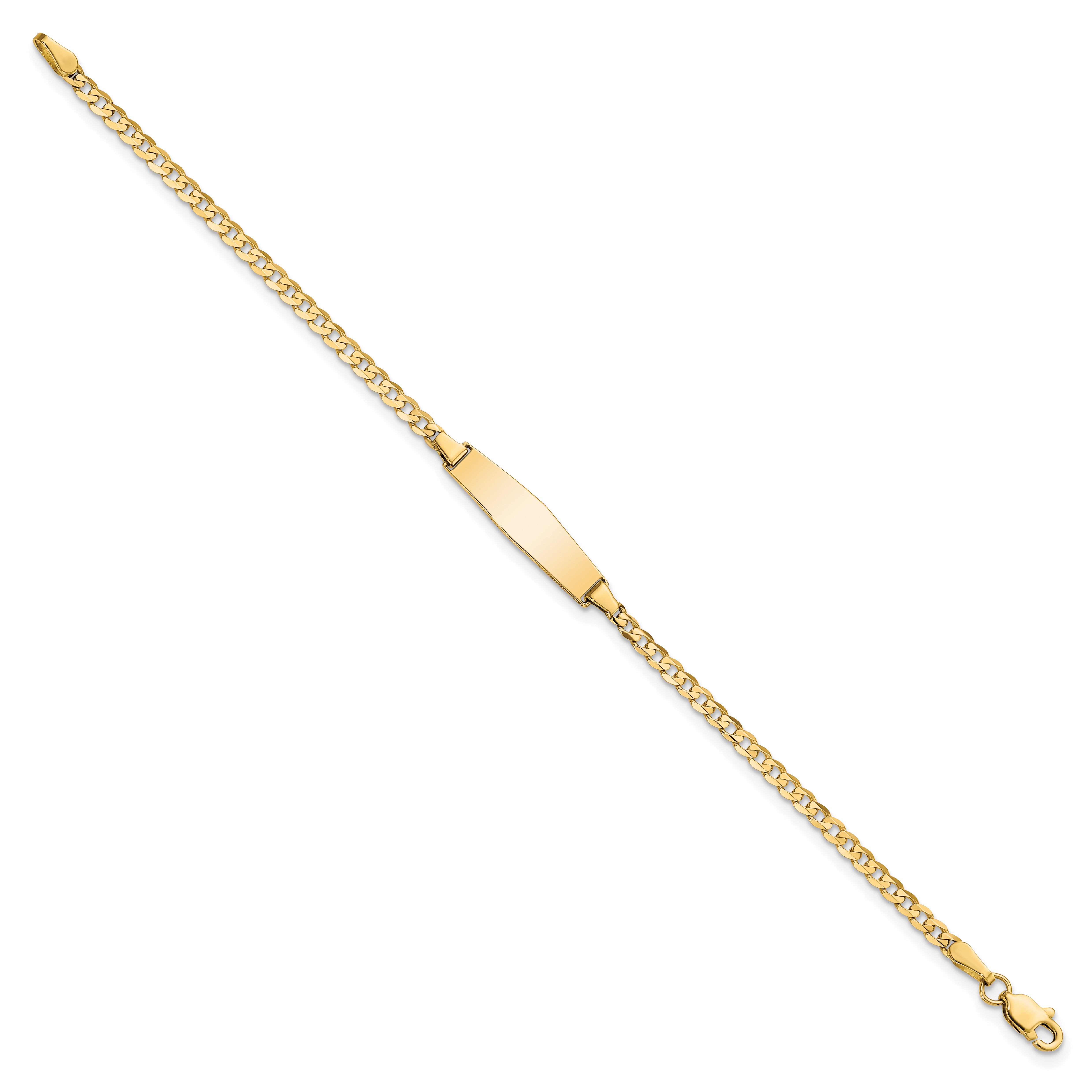 14k Baby Soft Diamond Shape Curb ID Bracelet