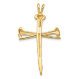 14K Polished Nail Cross Charm