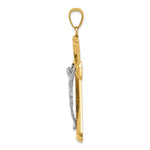 14k Polished Two-tone Crucifix Pendant