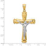 14k Polished Two-tone Crucifix Pendant