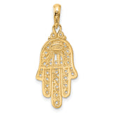 14k Turquoise Filigree Chamseh Pendant