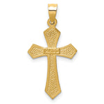 14k Satin & Diamond-cut Crucifix Charm
