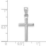 14k White Gold Hollow Cross Pendant