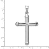 14k White Gold Hollow Cross Pendant