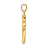14k w/Rhodium Cross Pendant