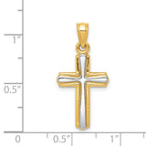 14k w/Rhodium Cross Pendant