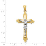 14k Two-tone Crucifix Pendant