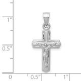14K White Gold Reversible Crucifix Pendant