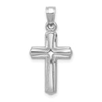 14K White Gold Reversible Crucifix Pendant