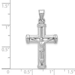 14K White Gold Reversible Crucifix Pendant