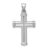 14K White Gold Reversible Crucifix Pendant