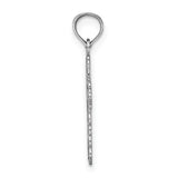 14K White Gold w/ Lace Trim and Polished Center Cross Charm