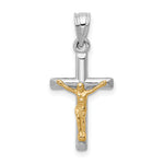 14k Two-tone Hollow Crucifix Charm