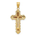 14K Tri-color Diamond-cut Crucifix Pendant