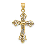 14K Two-tone Crucifix Pendant