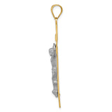14K Two-tone INRI Crucifix Pendant
