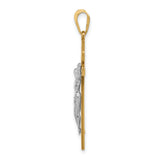 14K Two-tone INRI Crucifix Pendant