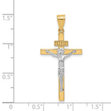 14K Two-tone INRI Crucifix Pendant