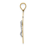 14K Two-tone Crucifix Pendant