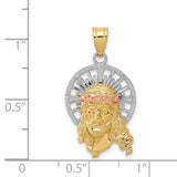 14K Tri-color Diamond-cut Christ Charm