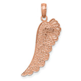 14K Rose Gold Angel Wing Pendant