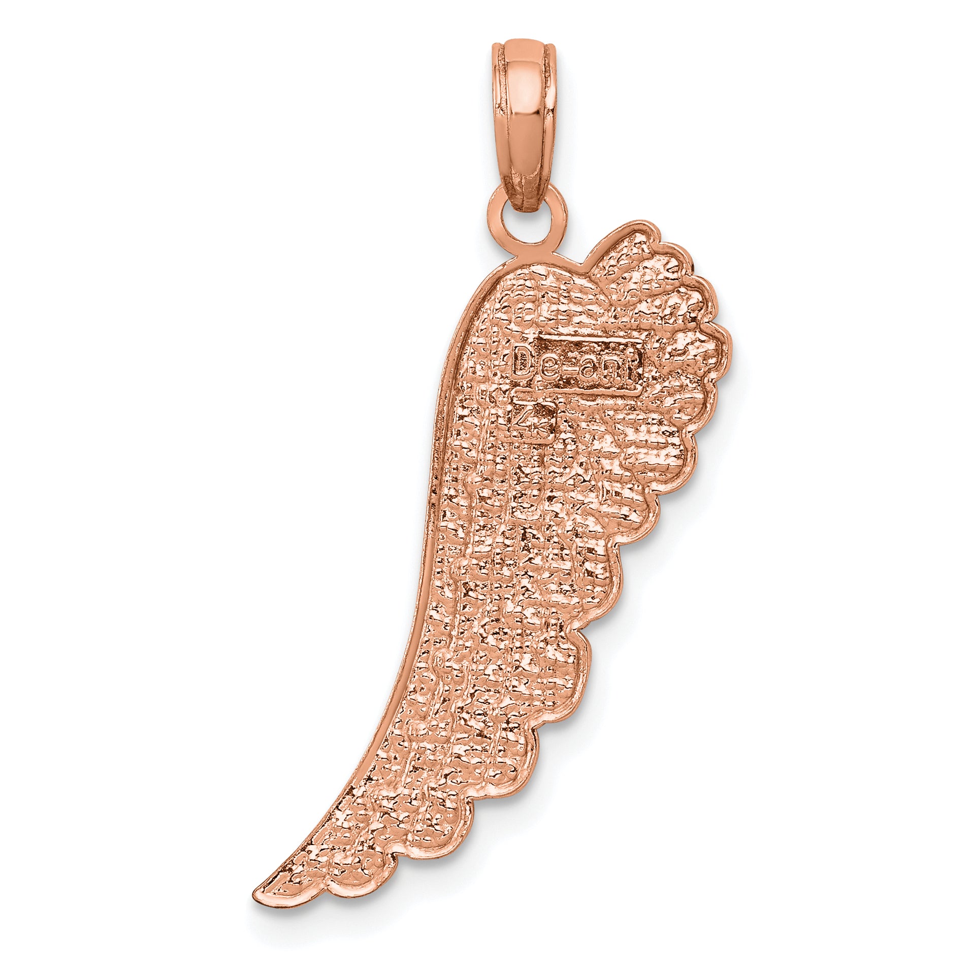 14K Rose Gold Angel Wing Pendant