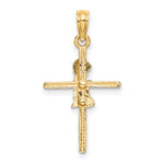 14k Praying Boy Cross Charm
