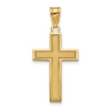 14K Medium Satin Cross Pendant