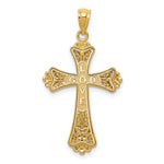 14K w/Rhodium Reversible Cross Pendant