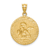 14K Brushed Angel Pendant