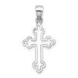 14K White Polished Cross Pendant