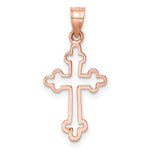14K Rose Polished Cross Pendant
